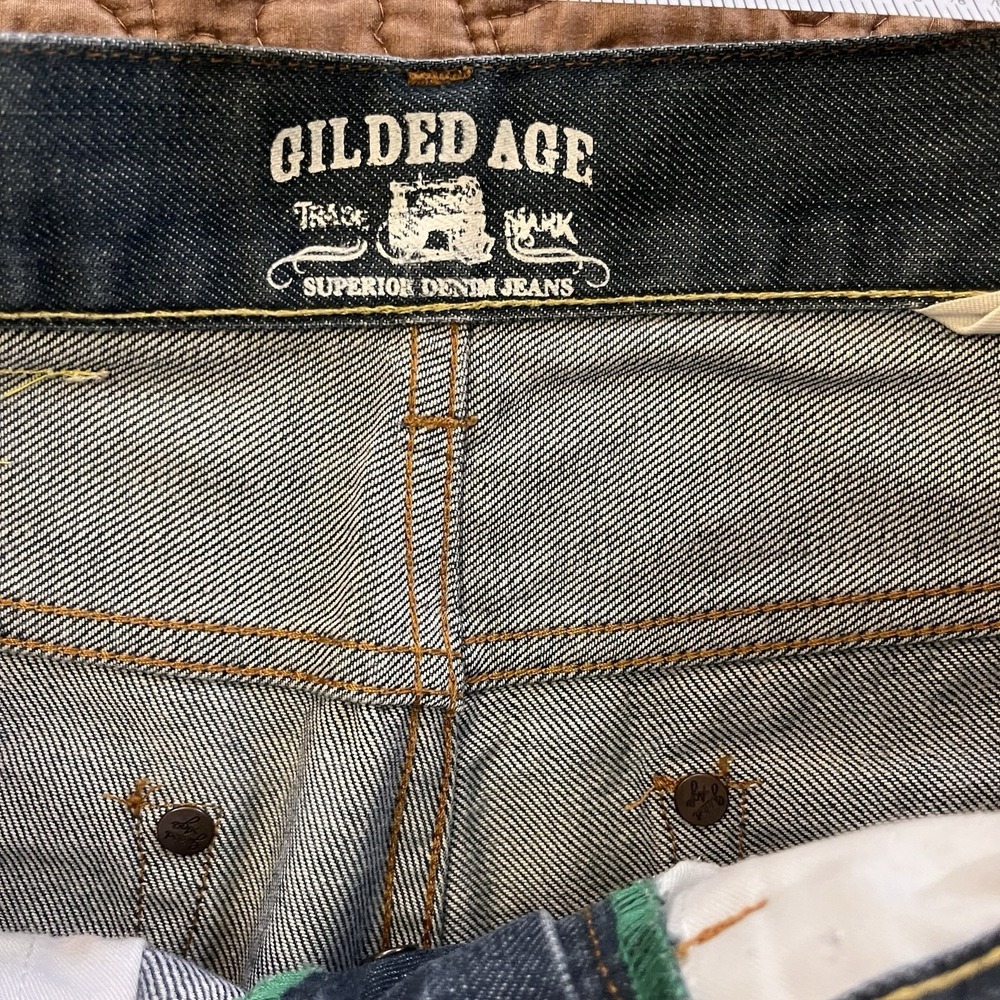 Gilded Age GA-1008Z Luxury Italian Denim Straight Leg 30x32 Green Stitch Accent - Picture 6 of 14